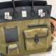 Swift Leather Army Green/Black Birkin HAC 40cm Cargo Canvas Series Swift Leather Army Green/Black Birkin HAC 40cm Cargo Canvas Series
