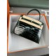 KL25 Amber Yellow Highlighting Nile Crocodile Skin Kelly 25cm