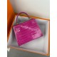 KL25 Amber Yellow Highlighting Nile Crocodile Skin Kelly 25cm