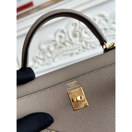 Kelly imported Epsom leather semi handmade hand sewn wax thread Kelly imported Epsom leather semi handmade hand sewn wax thread