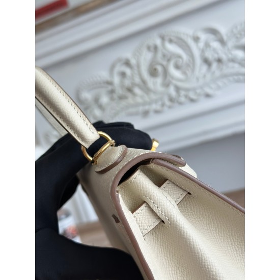 Kelly imported Epsom leather semi handmade hand sewn wax thread Kelly imported Epsom leather semi handmade hand sewn wax thread