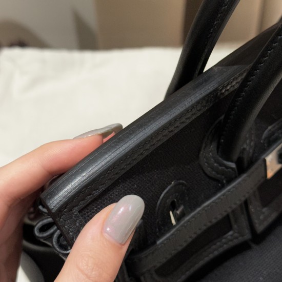 Birkin 25Cargo cloth bag canvas splicing swift