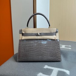 KL28 High Light Nile Crocodile Skin Kelly 28cm