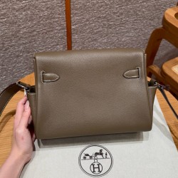 Men's Kelly messenger bag 25cm imported Evercolor leather from the factory