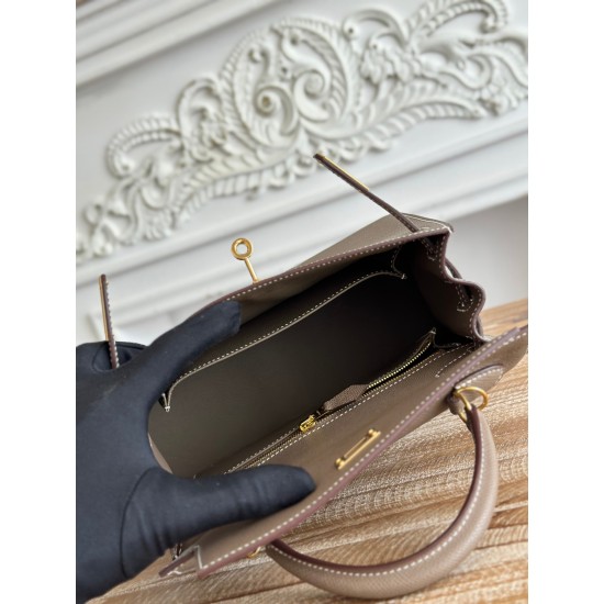 Kelly imported Epsom leather semi handmade hand sewn wax thread