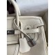 Hand sewn Birkin 25cm Cargo swift woven fabric with creamy silver buckle