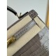 KL25 Amber Yellow Highlighting Nile Crocodile Skin Kelly 25cm