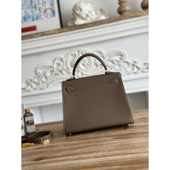 Kelly imported Epsom leather semi handmade hand sewn wax thread