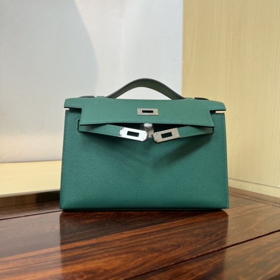 KL22 Velvet Green Kelly 1st Generation French Haas Leather Factory Epsom Original Palm Print Leather KL22 Velvet Green Kelly 1st Generation French Haas Leather Factory Epsom Original Palm Print Leather