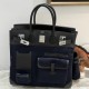 Swift Treasure Blue/Black Birkin HAC 40cm Cargo Canvas Series Swift Treasure Blue/Black Birkin HAC 40cm Cargo Canvas Series
