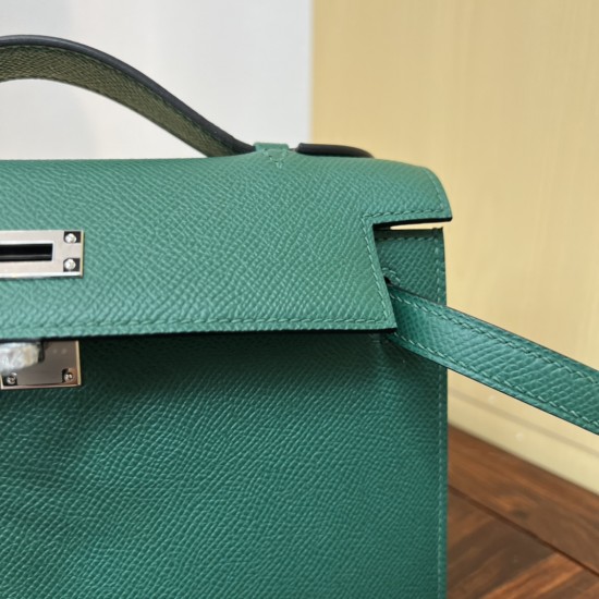 KL22 Velvet Green Kelly 1st Generation French Haas Leather Factory Epsom Original Palm Print Leather KL22 Velvet Green Kelly 1st Generation French Haas Leather Factory Epsom Original Palm Print Leather