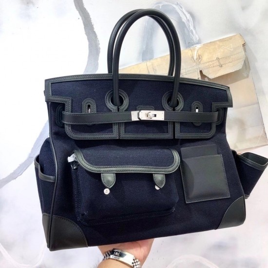 Birkin35 Cargo Dark Blue Silver Buckle