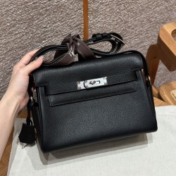Men's Kelly messenger bag 25cm imported Evercolor leather from the factory