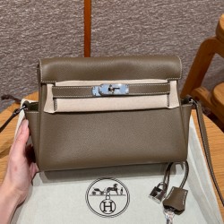 Men's Kelly messenger bag 25cm imported Evercolor leather from the factory