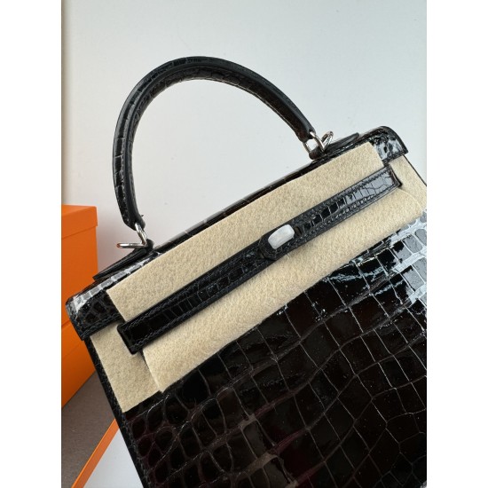 KL25 Amber Yellow Highlighting Nile Crocodile Skin Kelly 25cm KL25 Amber Yellow Highlighting Nile Crocodile Skin Kelly 25cm