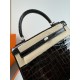 KL25 Amber Yellow Highlighting Nile Crocodile Skin Kelly 25cm KL25 Amber Yellow Highlighting Nile Crocodile Skin Kelly 25cm