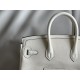 Cream white birkin 25cm cargo, this year's new canvas patchwork swift leather/silver buckle