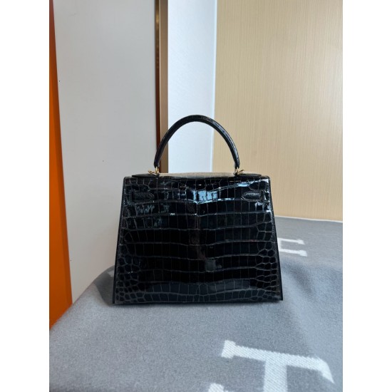 KL28 High Light Nile Crocodile Skin Kelly 28cm