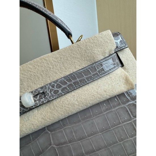 KL28 High Light Nile Crocodile Skin Kelly 28cm