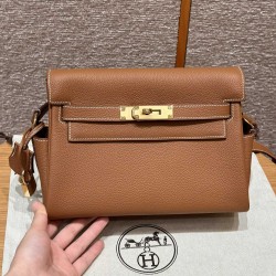 Men's Kelly messenger bag 25cm imported Evercolor leather from the factory