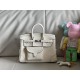 Cream white birkin 25cm cargo, this year's new canvas patchwork swift leather/silver buckle
