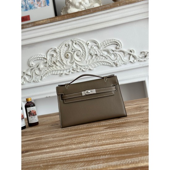 Kelly imported Epsom leather semi handmade hand sewn wax thread