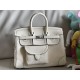 Cream white birkin 25cm cargo, this year's new canvas patchwork swift leather/silver buckle