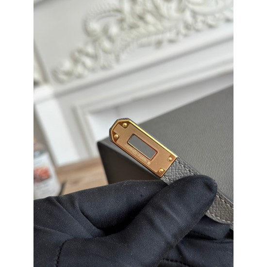 Kelly imported Epsom leather semi handmade hand sewn wax thread Kelly imported Epsom leather semi handmade hand sewn wax thread