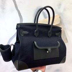 Birkin35 Cargo Dark Blue Silver Buckle