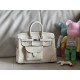 Cream white birkin 25cm cargo, this year's new canvas patchwork swift leather/silver buckle