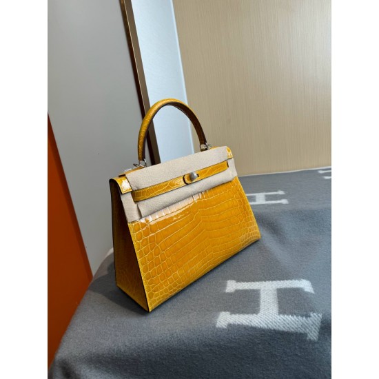 KL28 High Light Nile Crocodile Skin Kelly 28cm