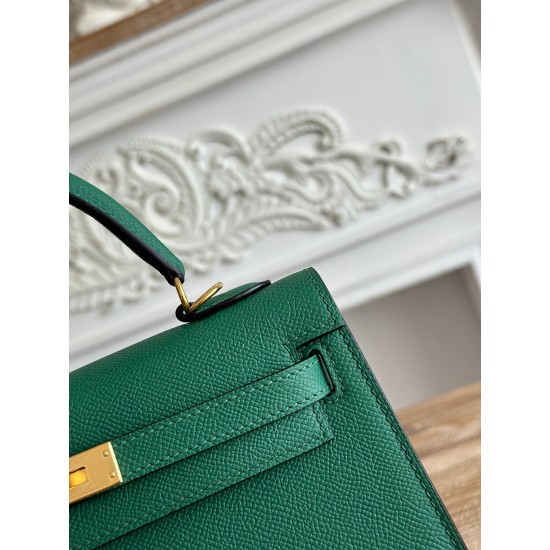 Kelly imported Epsom leather semi handmade hand sewn wax thread Kelly imported Epsom leather semi handmade hand sewn wax thread