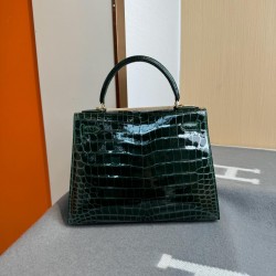 KL28 High Light Nile Crocodile Skin Kelly 28cm