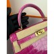 KL25 Amber Yellow Highlighting Nile Crocodile Skin Kelly 25cm