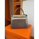 KL25 Amber Yellow Highlighting Nile Crocodile Skin Kelly 25cm