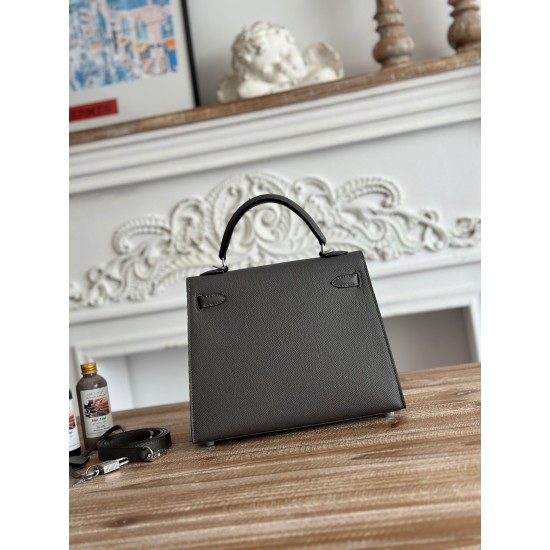 Kelly imported Epsom leather semi handmade hand sewn wax thread Kelly imported Epsom leather semi handmade hand sewn wax thread