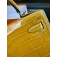 KL25 Amber Yellow Highlighting Nile Crocodile Skin Kelly 25cm