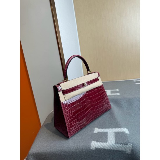KL28 High Light Nile Crocodile Skin Kelly 28cm