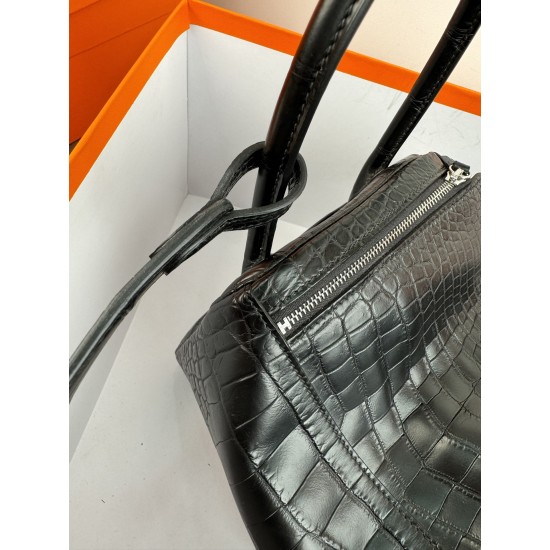 Lindy26 crocodile skin black