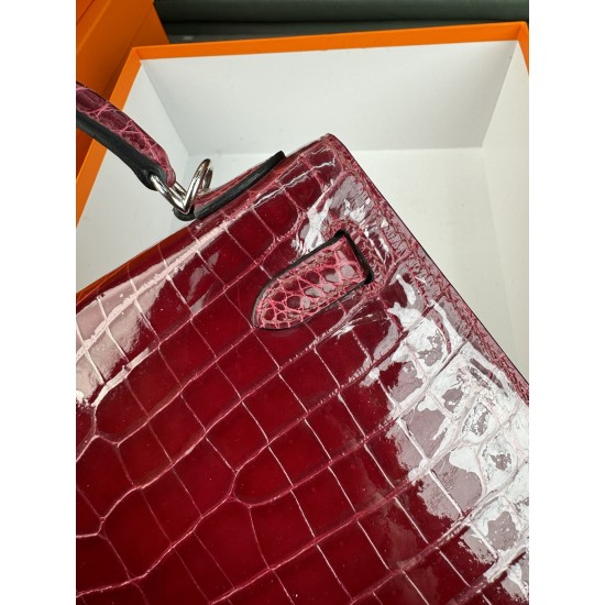 KL25 Amber Yellow Highlighting Nile Crocodile Skin Kelly 25cm KL25 Amber Yellow Highlighting Nile Crocodile Skin Kelly 25cm
