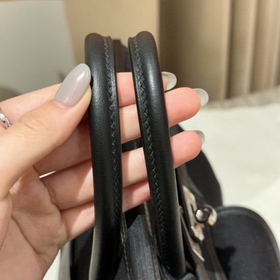 Birkin 25Cargo cloth bag canvas splicing swift