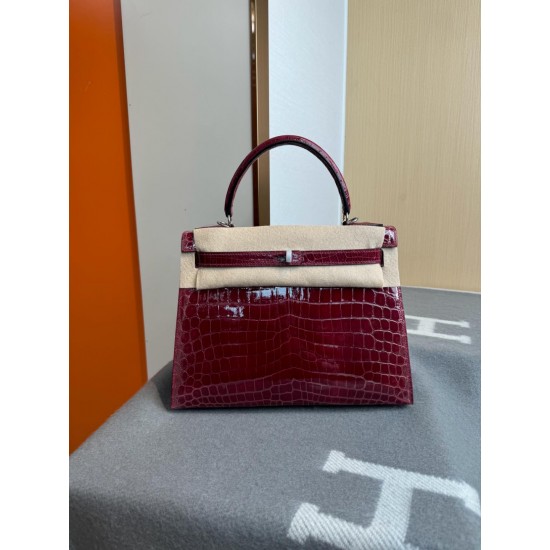 KL28 High Light Nile Crocodile Skin Kelly 28cm