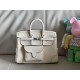 Cream white birkin 25cm cargo, this year's new canvas patchwork swift leather/silver buckle
