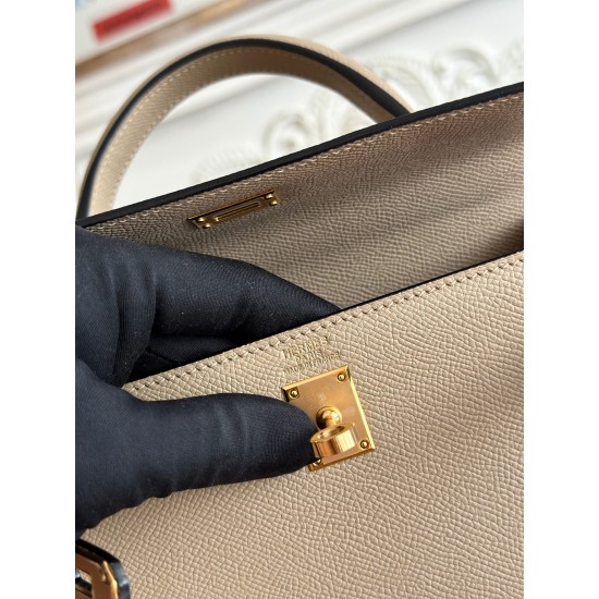 Kelly imported Epsom leather semi handmade hand sewn wax thread