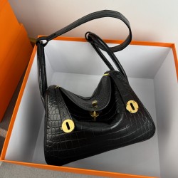 Lindy26 crocodile skin black