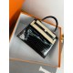 KL25 Amber Yellow Highlighting Nile Crocodile Skin Kelly 25cm