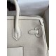 Hand sewn Birkin 25cm Cargo swift woven fabric with creamy silver buckle