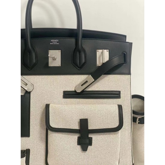 Swift Leather Black Birkin HAC 40cm Cargo Canvas Series Swift Leather Black Birkin HAC 40cm Cargo Canvas Series