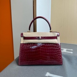 KL28 High Light Nile Crocodile Skin Kelly 28cm