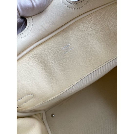 Hand sewn Birkin 25cm Cargo swift woven fabric with creamy silver buckle